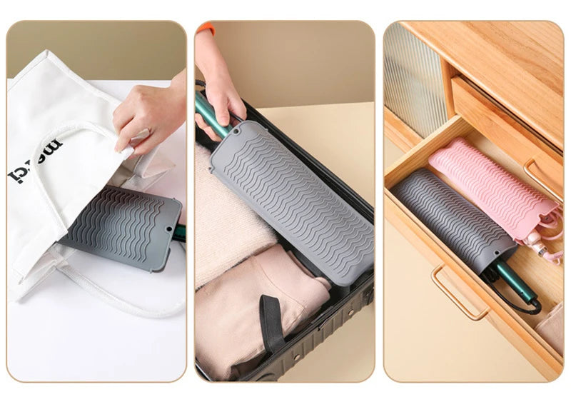 Silicone Heat-Resistant Hair Tool Pouch & Mat