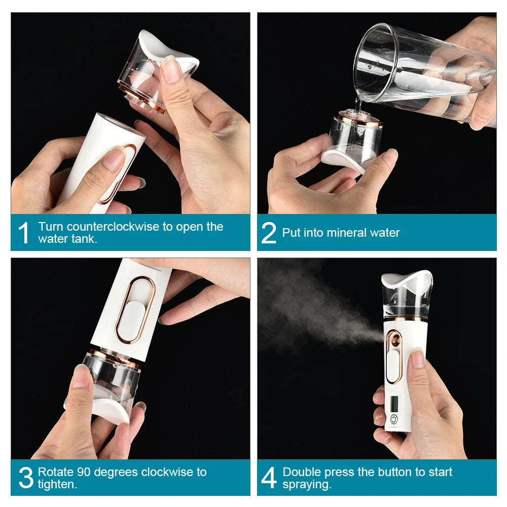 Mini Nano Facial Steamer & Hydration Mist Sprayer