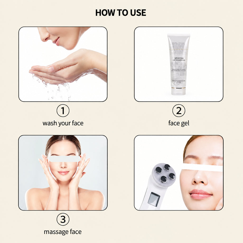 How to use Lift: cleanse, apply gel, glide upward