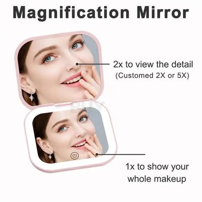 Folding LED Makeup Mirror