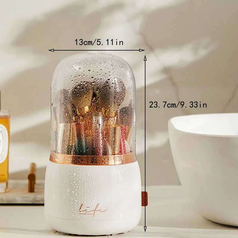 360° Rotating Dustproof Makeup Brush Holder