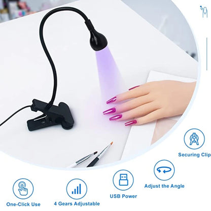 Nail Dryer Light UV Nail lamp 395nm Wavelength Clip-on Desk Mini USB For Gel Nails ongle Manicure Salon Tools