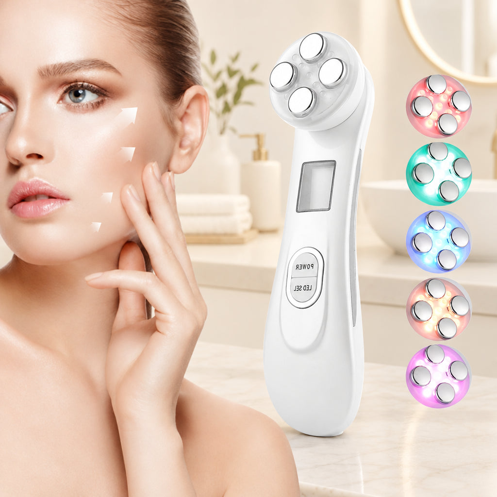 Lift 5-in-1 RF & LED firming device in Pearl White with multi-colour LED heads