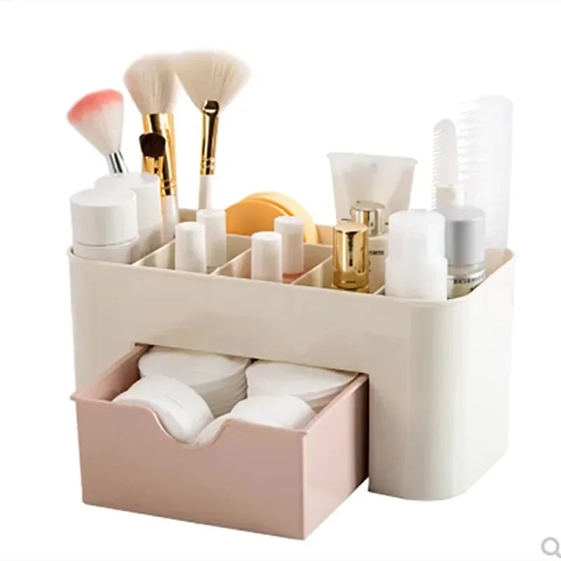 Double-Layer Makeup Organizer with Drawers