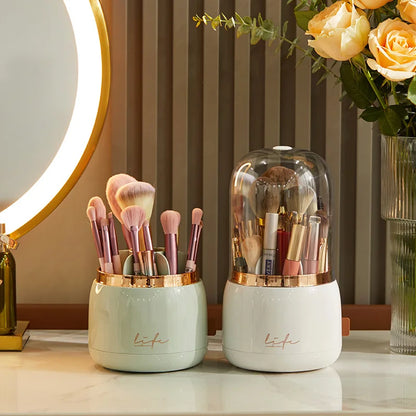 360° Rotating Dustproof Makeup Brush Holder