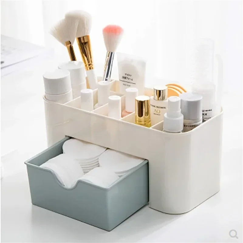 Double-Layer Makeup Organizer with Drawers