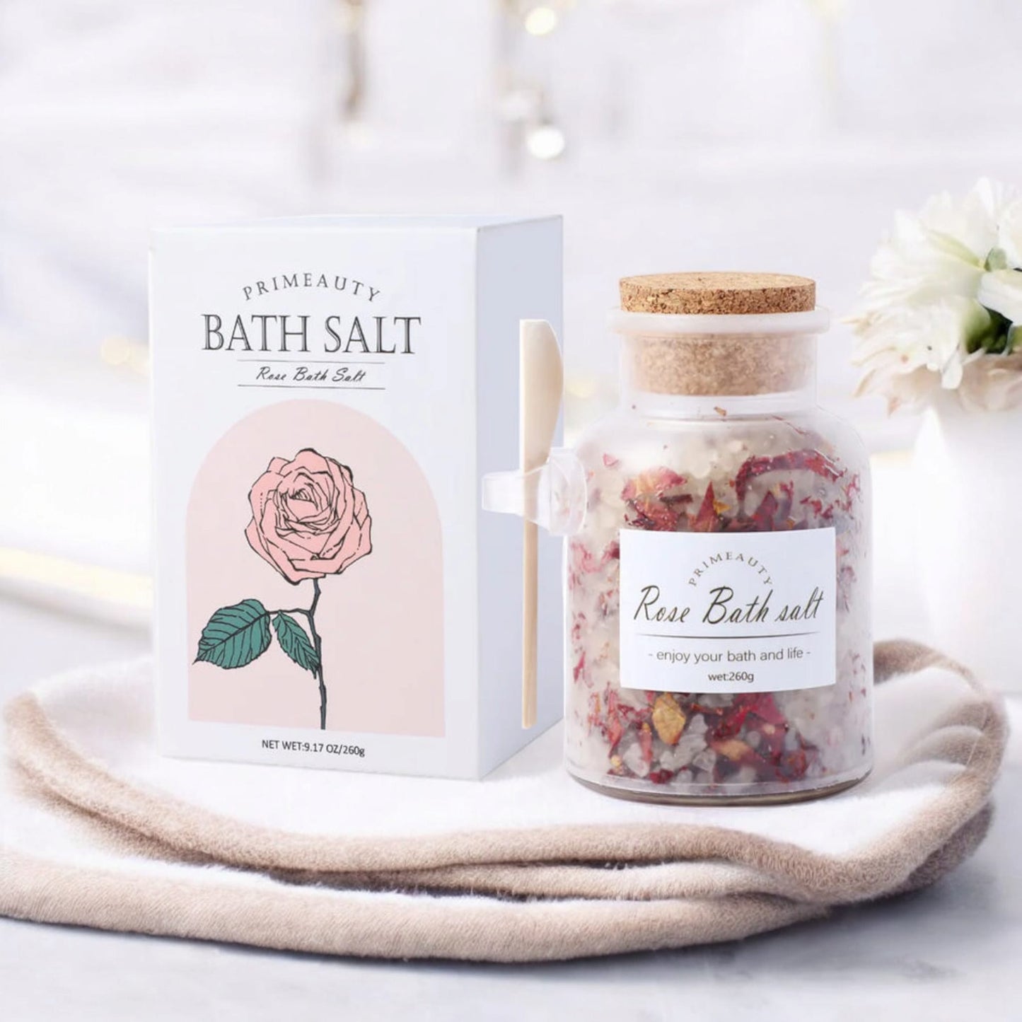 Rose Dried Flower Bath Salt – Himalayan Soak for Foot Nourishment