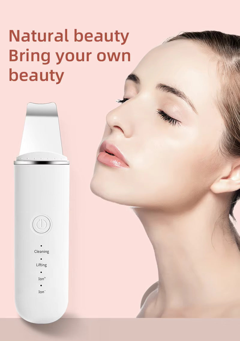 Polish ultrasonic skin scrubber device with spatula head