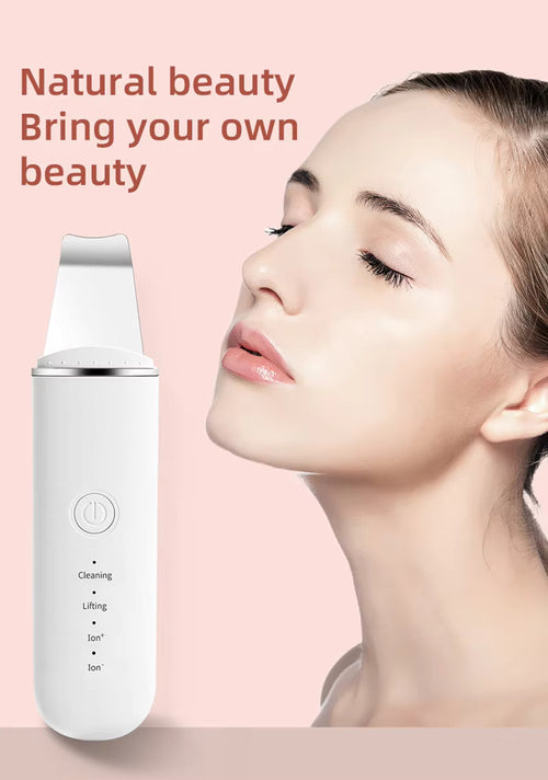 Polish ultrasonic skin scrubber device with spatula head