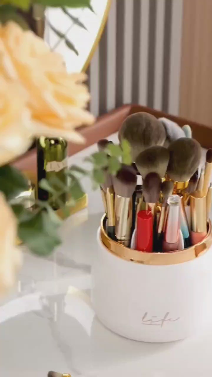 Twirl™ — 360° Rotating Makeup Brush Organizer