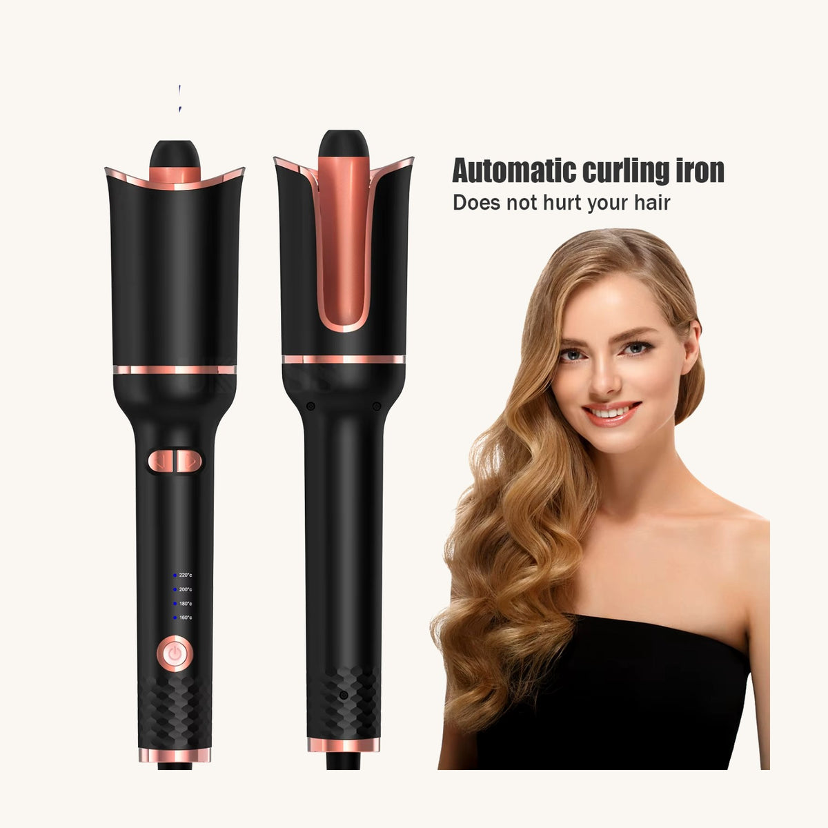Swirl auto-rotating ceramic curler