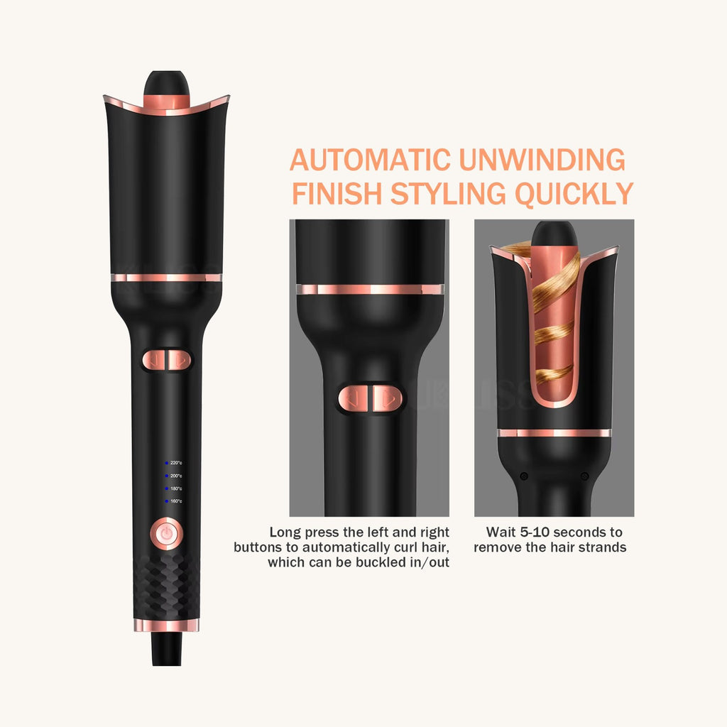 Swirl curler auto-rotating barrel