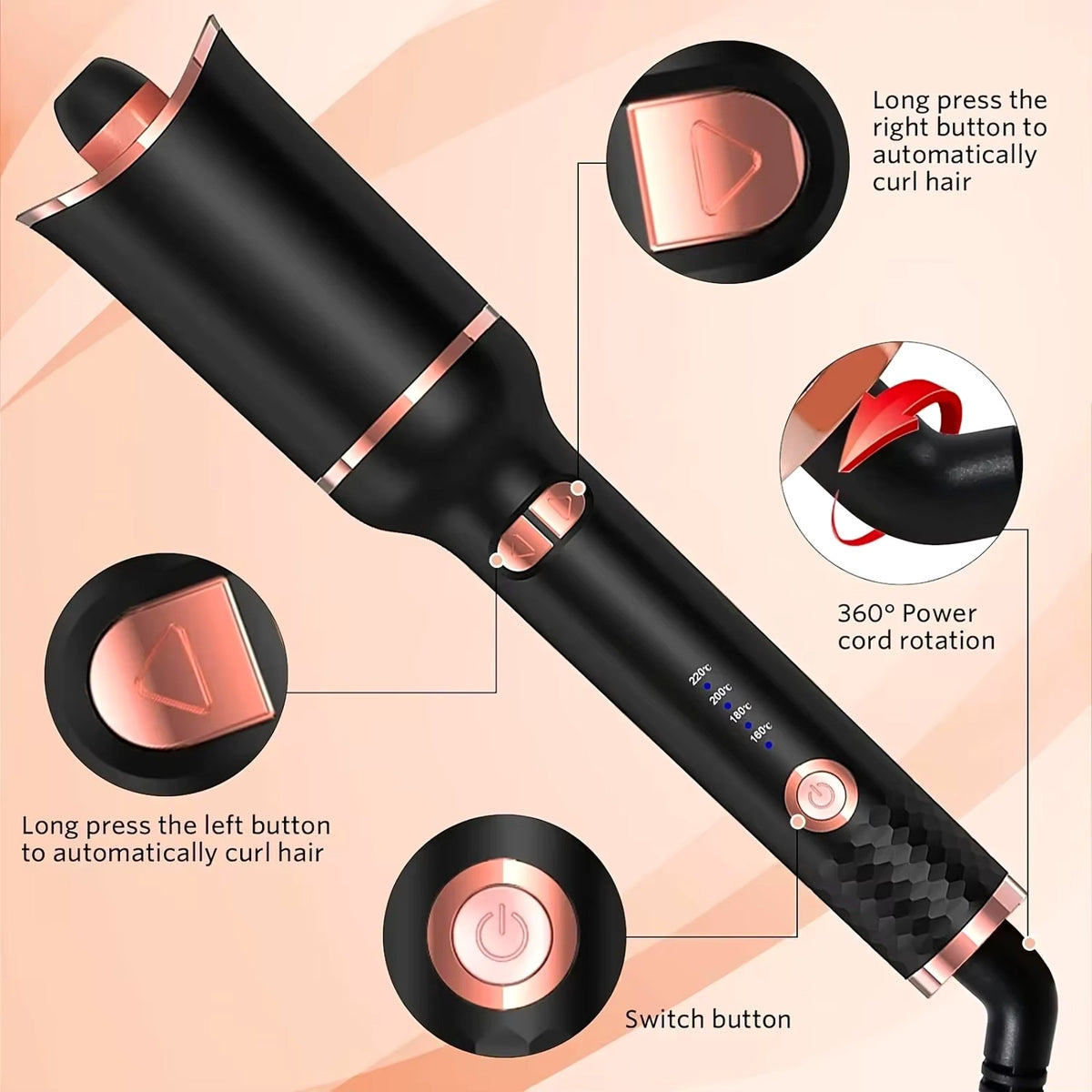 Swirl curler heat settings